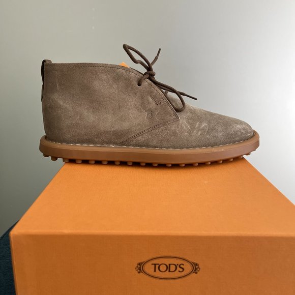 Tod\'s Suede Leather Desert Boot in Color Sand - New